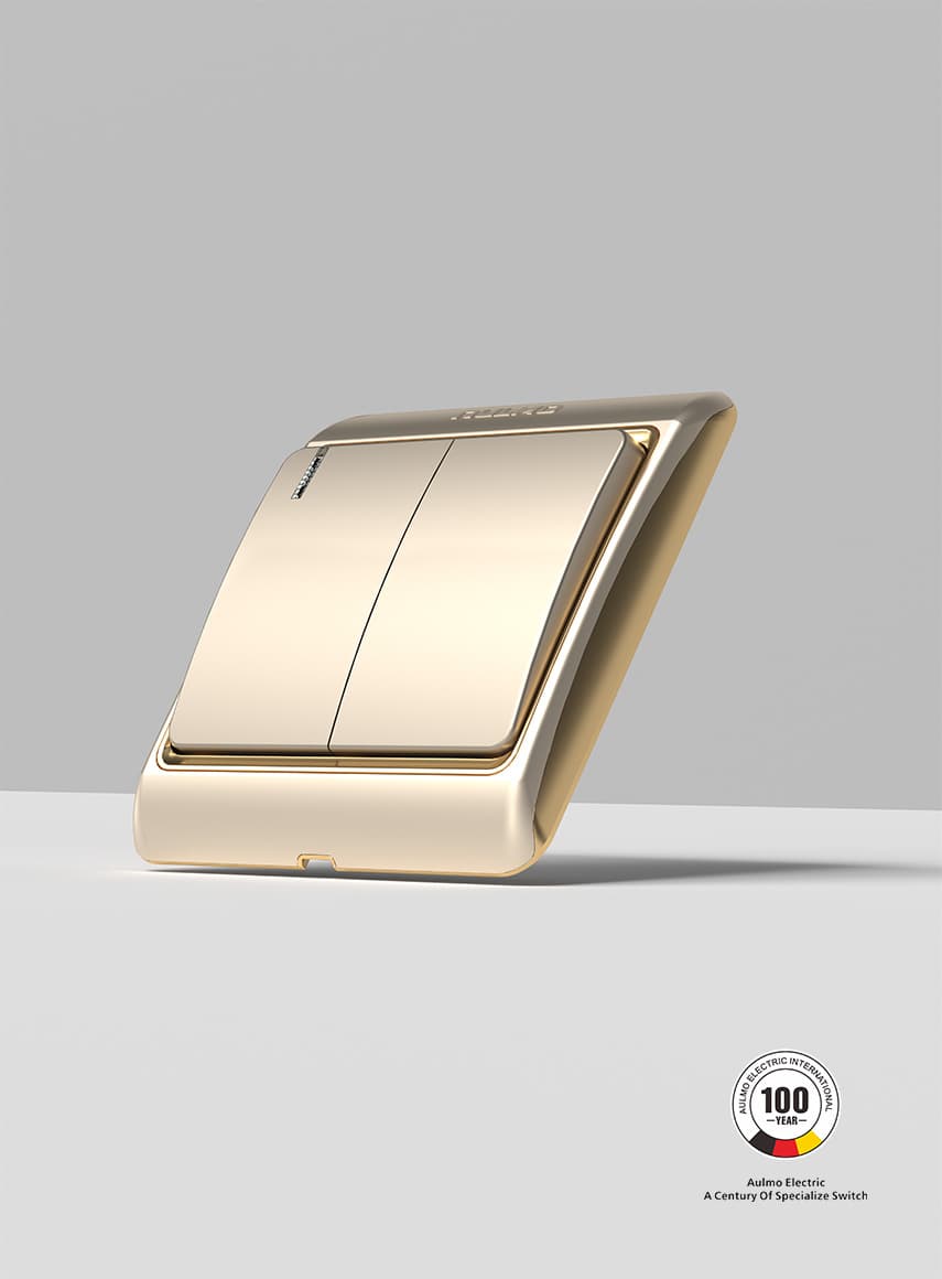 AULMO DZ Series switch, champagne gold