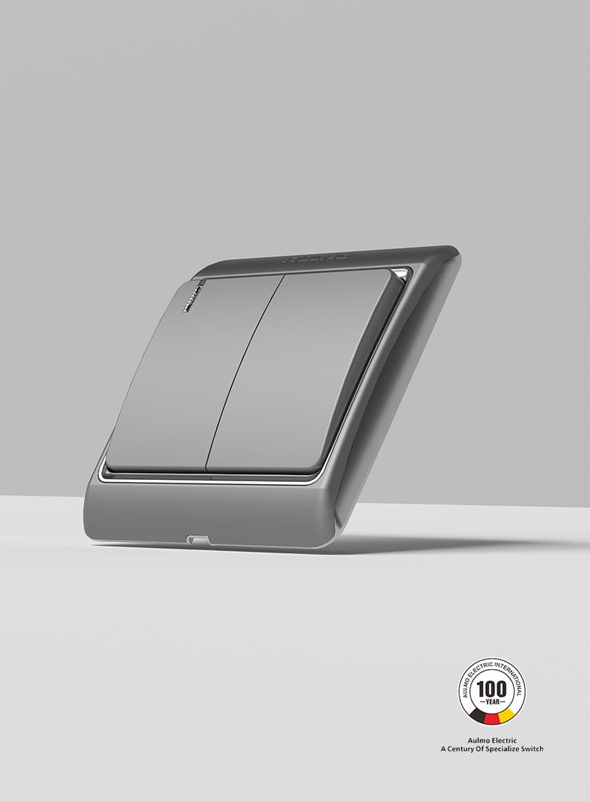 AULMO DZ Series switch, gray with silver trim